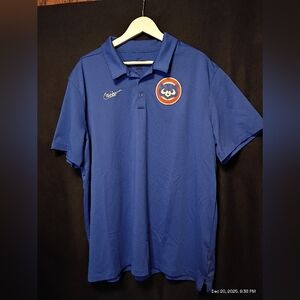 Nike Dri-FIT Chicago Cubs Polo Shirt XXL Royal Blue Cooperstown Bear Logo Golf